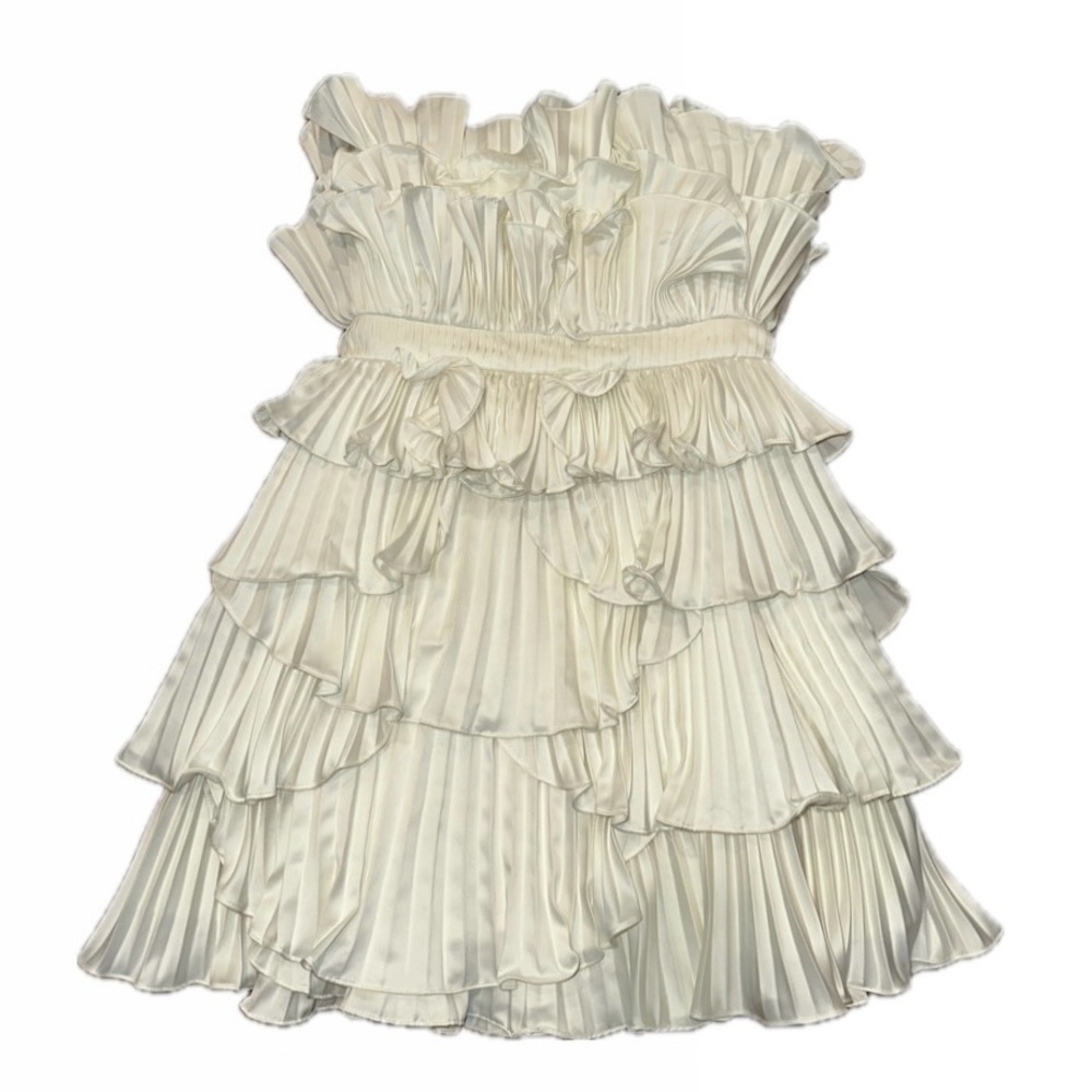 AMUR White Ruffled Mini Dress - Picture 4 of 5